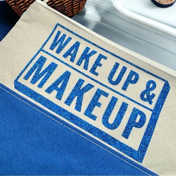 Custom Cosmetic Bag with Unique Sayings - Brand New! “Wake Up & Makeup” - Picture 2 of 6